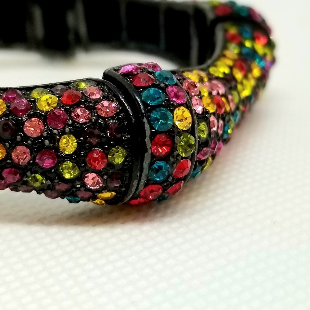 LIKE NEW Multi Color Rhinestone Stretch Bracelet - Picture 7 of 8